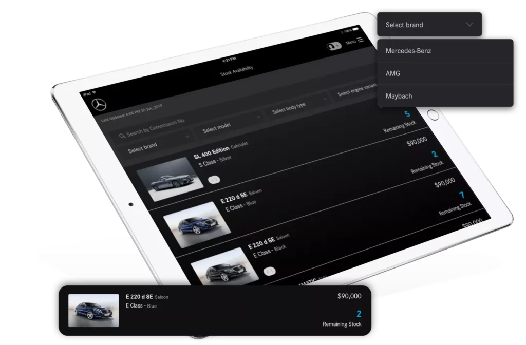 daimler stock availability on iPad iOS devices