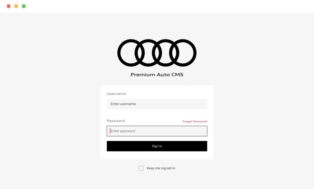 Audi App CMS